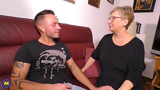 Angie wearing black lingerie gets fucked by her dirty neighbor